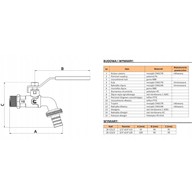 Zawór kulowy czerpalny mrozoodporny OGRÓD 3/4  ( DN20 ) PN30 CALIDO ARKA