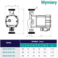 CIRCULA-HELIO-POMPA ELEKTRONICZNA C.O. 25/60 130MM Z WTYCZKĄ