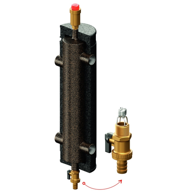 Sprzęgło hydrauliczne ocieplone SHE-OC do 40 kW, 25/65 EPP 1  przepływ 2,3m3/h ELTERM