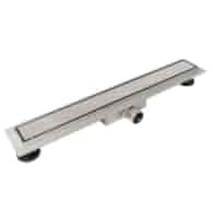 Balneo Duplex Next Inox Odpływ liniowy 80 cm dwustronny ze stali nierdzewnej szczotkowanej z niskim syfonem i głębokim osadnikiem