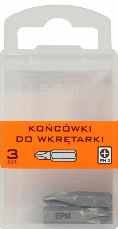 Końcówki do wkrętarki 25mm 3szt. PH2 EPM