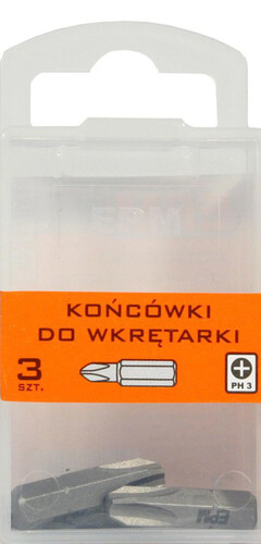 Końcówki do wkrętarki 25mm 3szt. PH3 EPM