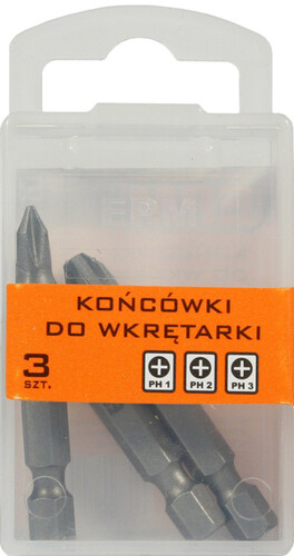 Końcówki do wkrętarki 50mm 3szt. PH1,PH2,PH3 EPM