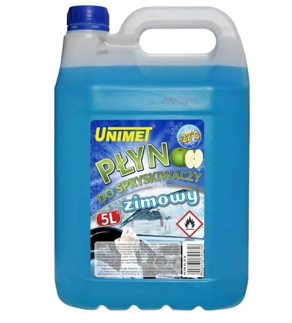 Płyn do spryskiwaczy zimowy 5l na etanolu UNIMET