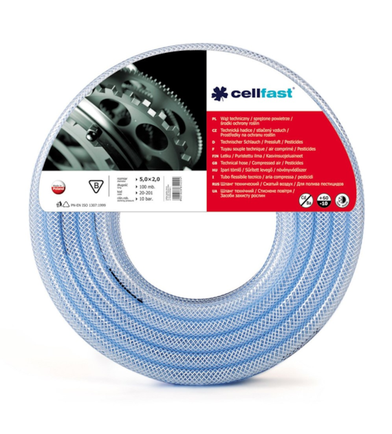 Wąż techniczny zbrojony 14x3mm 10atm ( cena za 1 mb) ( zwój 50 m ) CELLFAST