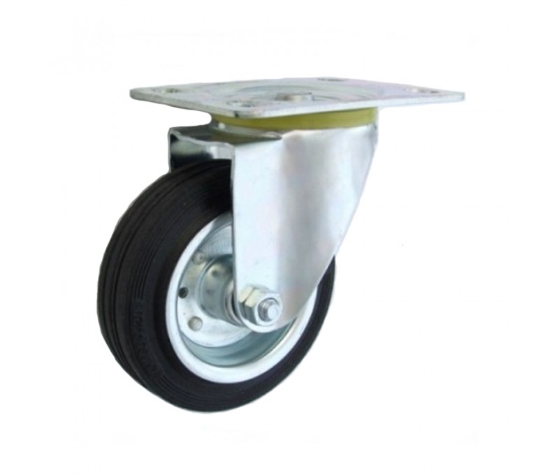 Koło d-80 skrętne metalowo-gumowe 3L/12