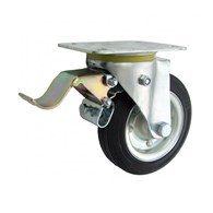 Koło 125mm d-125 z hamulcem skrętne metalowo-gumowe 25H ZABI