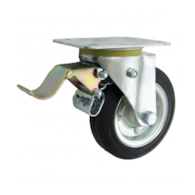 Koło 125mm d-125 z hamulcem skrętne metalowo-gumowe 25H ZABI