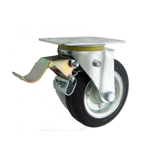 Koło obrotowe z hamulcem - 160mm - metal-guma - 45H ZABI