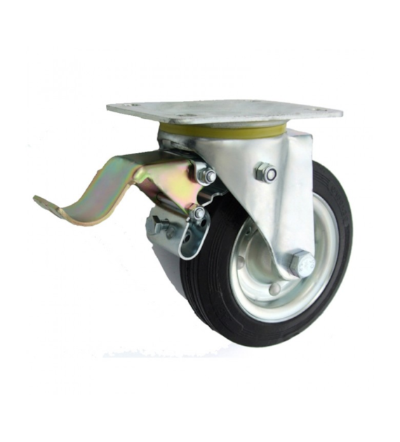 Koło obrotowe z hamulcem - 160mm - metal-guma - 45H ZABI
