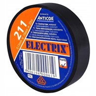 Taśma elektroizolacyjna PCW wodoodporna czarny 19mmx20m; PE-2112001-0019020; ANTICOR
