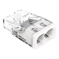 Złączka instalacyjna COMPACT 2-przewodowa do drutu, do 2,5 mm2, transparentna z białą pokrywą 2273-202 WAGO