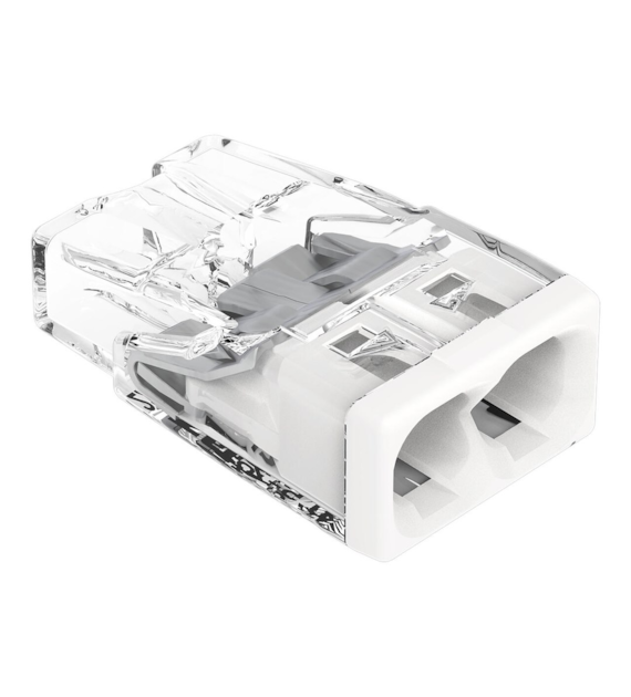 Złączka instalacyjna COMPACT 2-przewodowa do drutu, do 2,5 mm2, transparentna z białą pokrywą 2273-202 WAGO