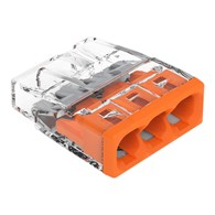 Złączka instalacyjna COMPACT 3-przewodowa do drutu, do 2,5 mm2, transparentna z pomarańczową pokrywą 2273-203 WAGO