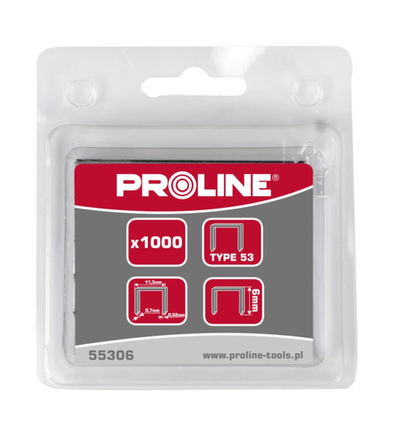 Zszywki 8mm hartowane typ A/53/3/530 1000 sztuk PROLINE