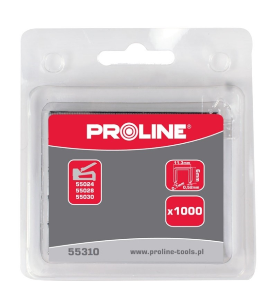 Zszywki 10mm hartowane TYP A/53/3/530 1000 sztuk PROLINE