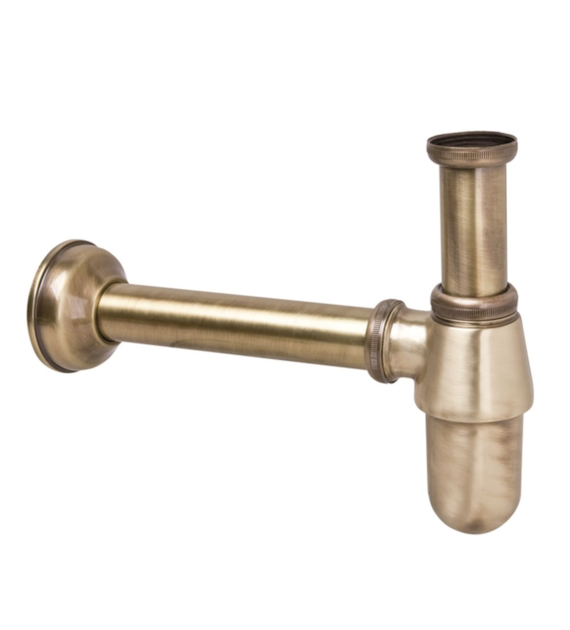 MCALPINE Syfon umywalkowy butelkowy 11/4 x32mm bez spustu ANTYCZNY MOSIĄDZ