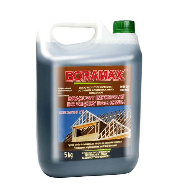 Impregnat do WIĘŹBY 5L konc.1:9 brąz wood. BORAMAX