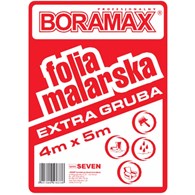 Folia malarska EXTRA gruba czerw. 4x5m 900g BORAMAX