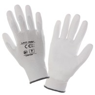 Rękawice ochronne powlekane poliuretanem białe 10 (XL) LAHTI PRO