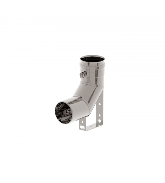 Kolano jednościenne 60 90st z podstawką SREBRNE SPIROFLEX