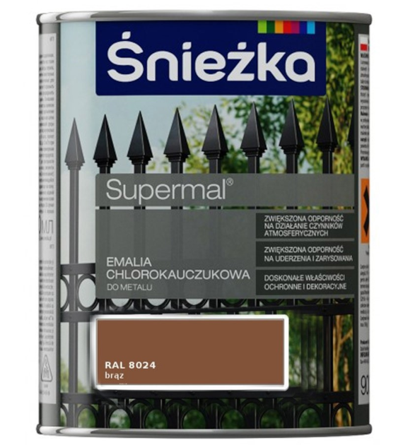 Emalia chlorokauczukowa BRĄZ RAL8024 0,9L