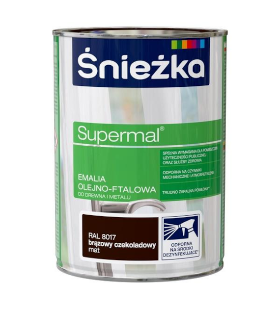 Farba do drewna i metalu SUPERMAL BRĄZ CZEKOLADOWY 0,8L