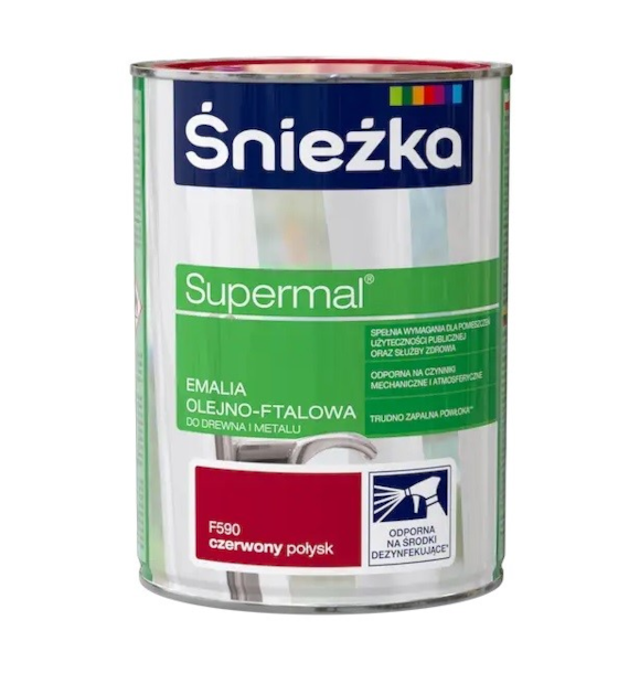 ŚNIEŻKA Supermal® Emalia Olejno-ftalowa CZERWONY F590 0.8L