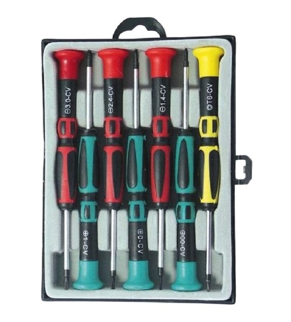 Wkrętaki precyzyjne kpl.7szt. 3 płaskie, 3 phillips, 1 torx