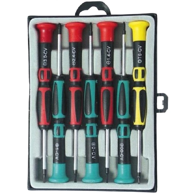 Wkrętaki precyzyjne kpl.7szt. 3 płaskie, 3 phillips, 1 torx