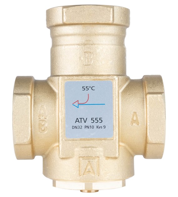 Zawór temperaturowy ATV 555, DN32, Rp1 1/4 , kvs 9, 55°C AFRISO