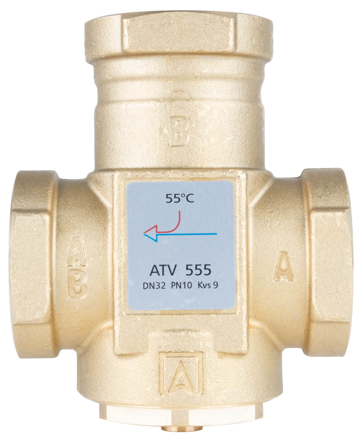 Zawór temperaturowy ATV 555, DN32, Rp1 1/4 , kvs 9, 55°C AFRISO