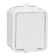Gniazdo natynkowe pojedyncze z uziemieniem, IP44, biały CEDAR NT130H01