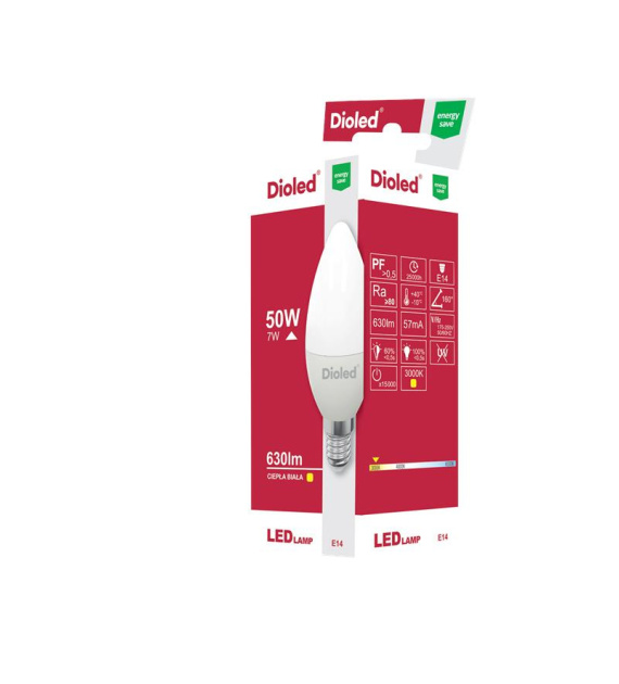 Żarówka DIOLED B35 E14 7W 638LM 230V Ciepła