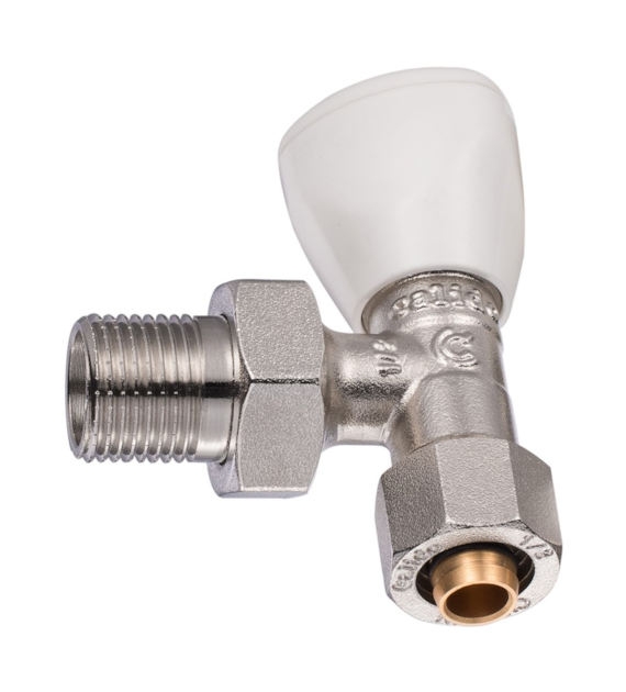 Zawór grzejnikowy ZASILAJĄCY KĄTOWY 1/2   do rury PEX/AL/PEX 16X2,0MM CALIDO ESKIMOS ARKA