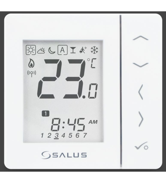 SALUS bezprzewodowy, natynkowy regulator temperatury VS20WRF, bateryjny