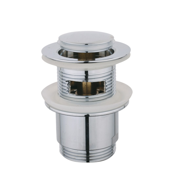 Korek KLIK-KLAK okrągły, mały, mosiężny, z przelewem, z tuleją, 1 1/4”, Dn 37 mm DURO ARKA