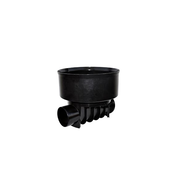 Kineta PP 425x160 przelotowa typ 1, do rury wznoszącej korugowanej 425mm oraz rury wlotowej gładkiej 160mm, z uszczelką, kolor czarny (Basic 425) WAVIN