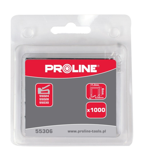 Zszywki hartowane 6mm typ 53 A/53/3/530 1000 sztuk PROLINE