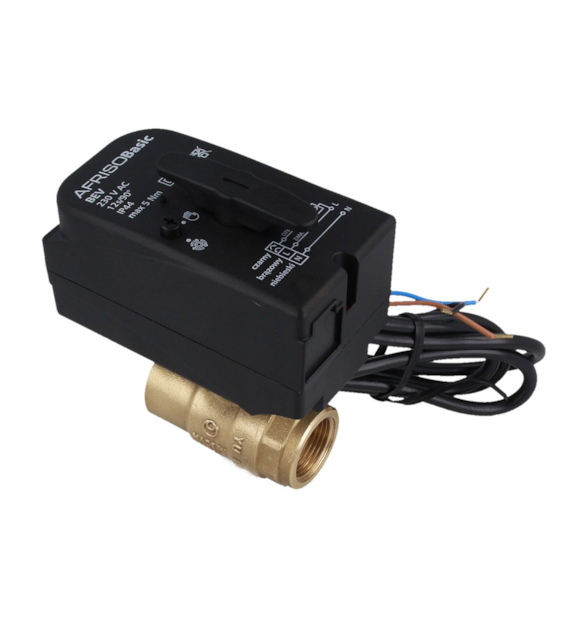 2-drogowy zawór kulowy z siłownikiem BEV, DN20, Rp3/4 , Kvs 45 m3/h, 230 V AC, NC AFRISO