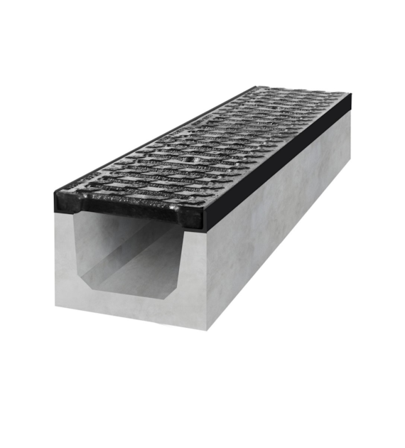 Korytko betonowe ruszt żeliwny 1m 200x150mm klasa B125, obciążenie 12.5 tony BIELBET