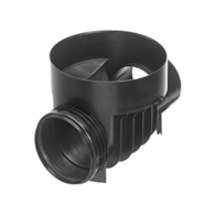 Kineta PP 315x160 przelotowa typ 1, do rury wznoszącej korugowanej 315mm oraz rury wlotowej gładkiej 160mm, z uszczelką, kolor czarny (Basic 315) WAVIN