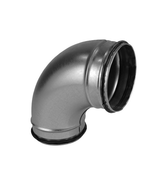 Łuk tłoczony ocynkowany, kolano DN200/90 z uszczelką LINDAB