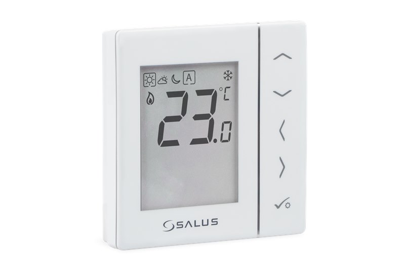 SALUS przewodowy, podtynkowy, cyfrowy regulator temperatury VS35W, dobowy, biały, 230 V