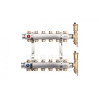Rozdzielacz grzejnikowy BASE INOX K3-8 G1 -G3/4  (zaworki na imbus BEZ końcówek euroconus) 8 obwodów VALVEX