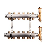 Rozdzielacz grzejnikowy BASE INOX K3-10 G1 -G3/4  (zaworki na imbus BEZ końcówek euroconus) 10 obwodów VALVEX