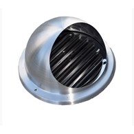 Czerpnia-wyrzutnia ścienna chromoniklowa z lamelami oraz okapnikiem fi 160 mm VENTS