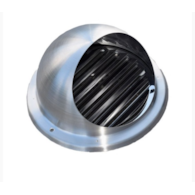 Czerpnia-wyrzutnia ścienna chromoniklowa z lamelami oraz okapnikiem fi 160 mm VENTS