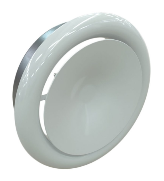 Anemostat nawiewny z kołnierzem o średnicy 125 mm - biały VENTS