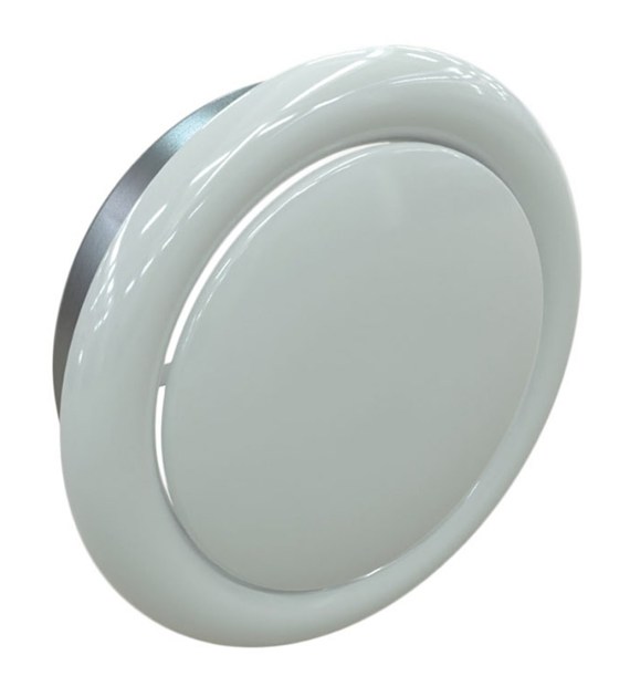Anemostat wywiewny z kołnierzem o średnicy 125 mm - biały VENTS